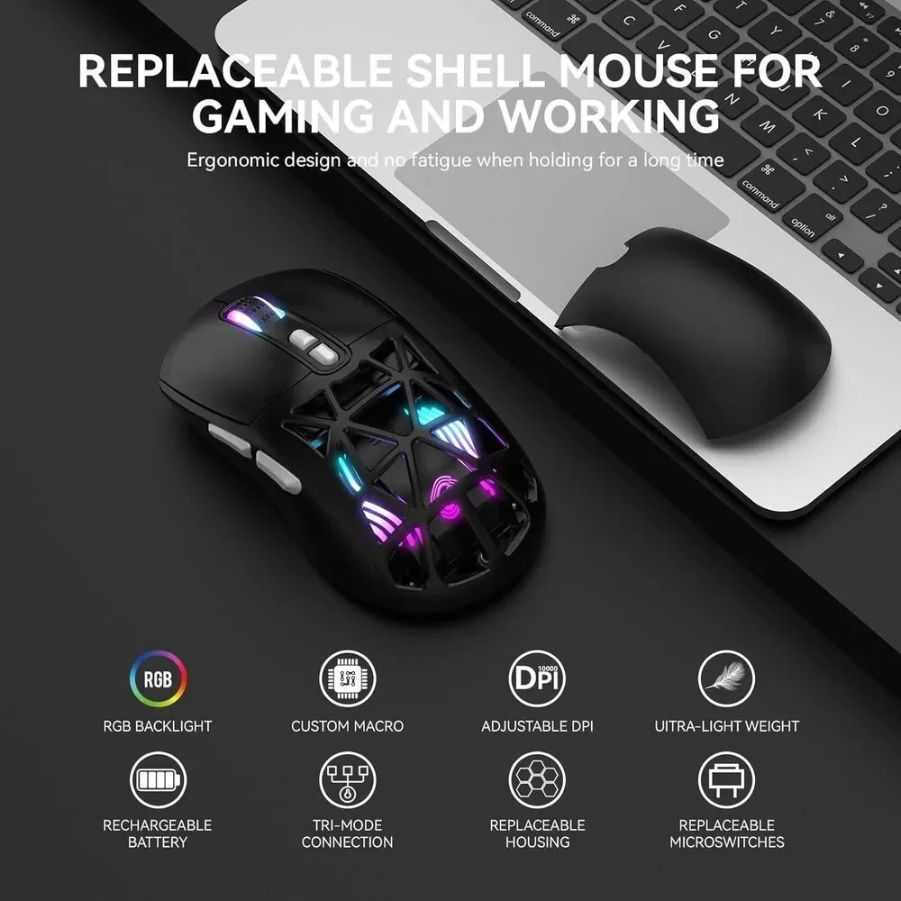 MO2 Tri-Mode Wireless RGB Gaming Mouse New in Box